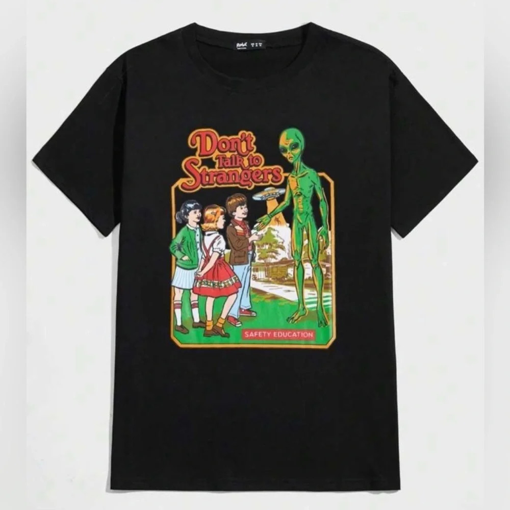 Romwe XS Alien "Don't Talk‎ to Strangers" Tee - Excellent Brand New Condition